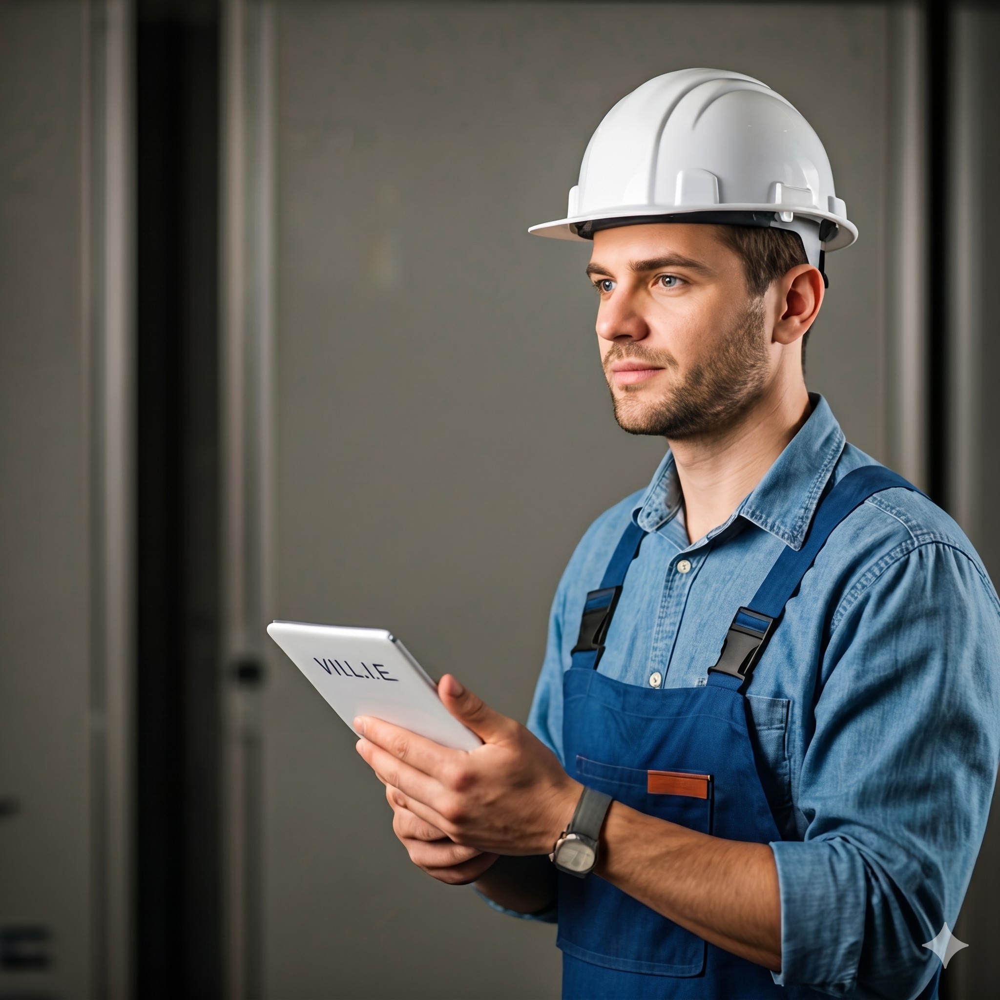 Tecnico HVAC professionista al lavoro su un impianto termoidraulico